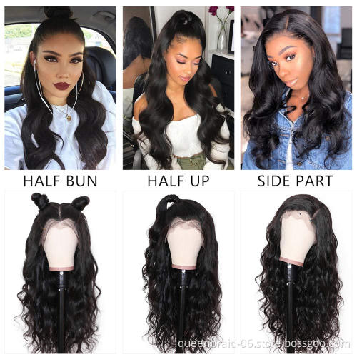 Lace Front Wigs Human Hair Body Wave 13x4 HD Lace Frontal Wig Pre Plucked with Baby Hair Brazilian Human Hair Wigs Natural Color